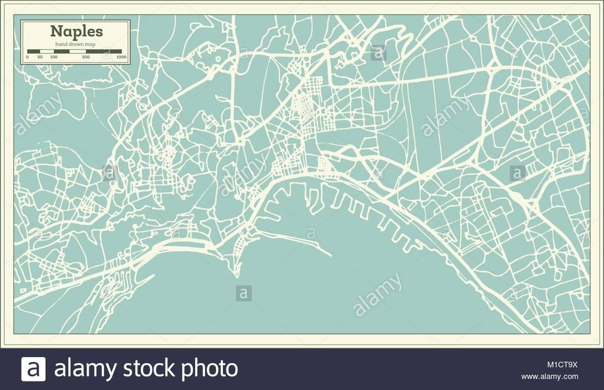 ਨਕਸ਼ਾ ਦੇ ਨੈਪਲ੍ਜ਼ ਇਟਲੀ ਦੇ ਸ਼ਹਿਰ