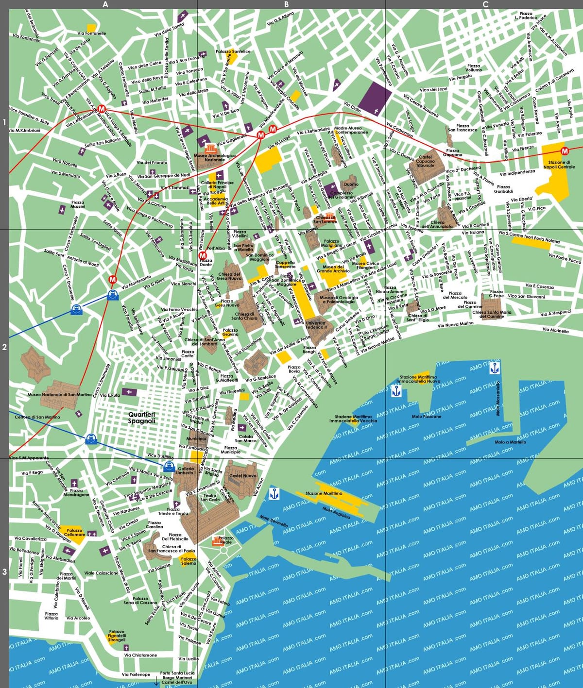 napoli ਯਾਤਰੀ ਨਕਸ਼ਾ